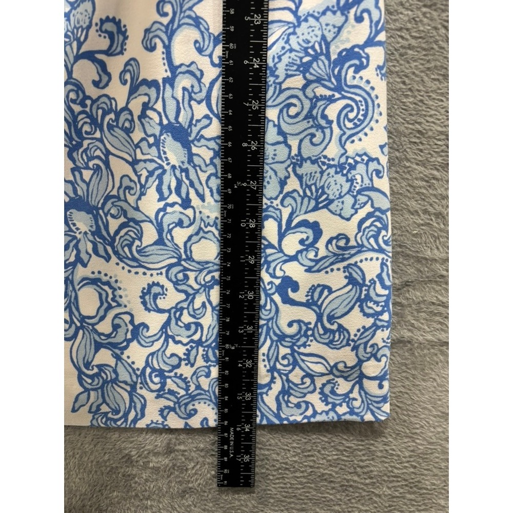 Lilly Pulitzer Dress Womens 12 Blue White Floral Sleeveless A Line Preppy - Picture 6 of 13